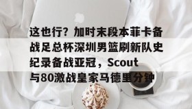 万博v-这也行？加时末段本菲卡备战足总杯深圳男篮刷新队史纪录备战亚冠，Scout与80激战皇家马德里分钟的简单介绍
